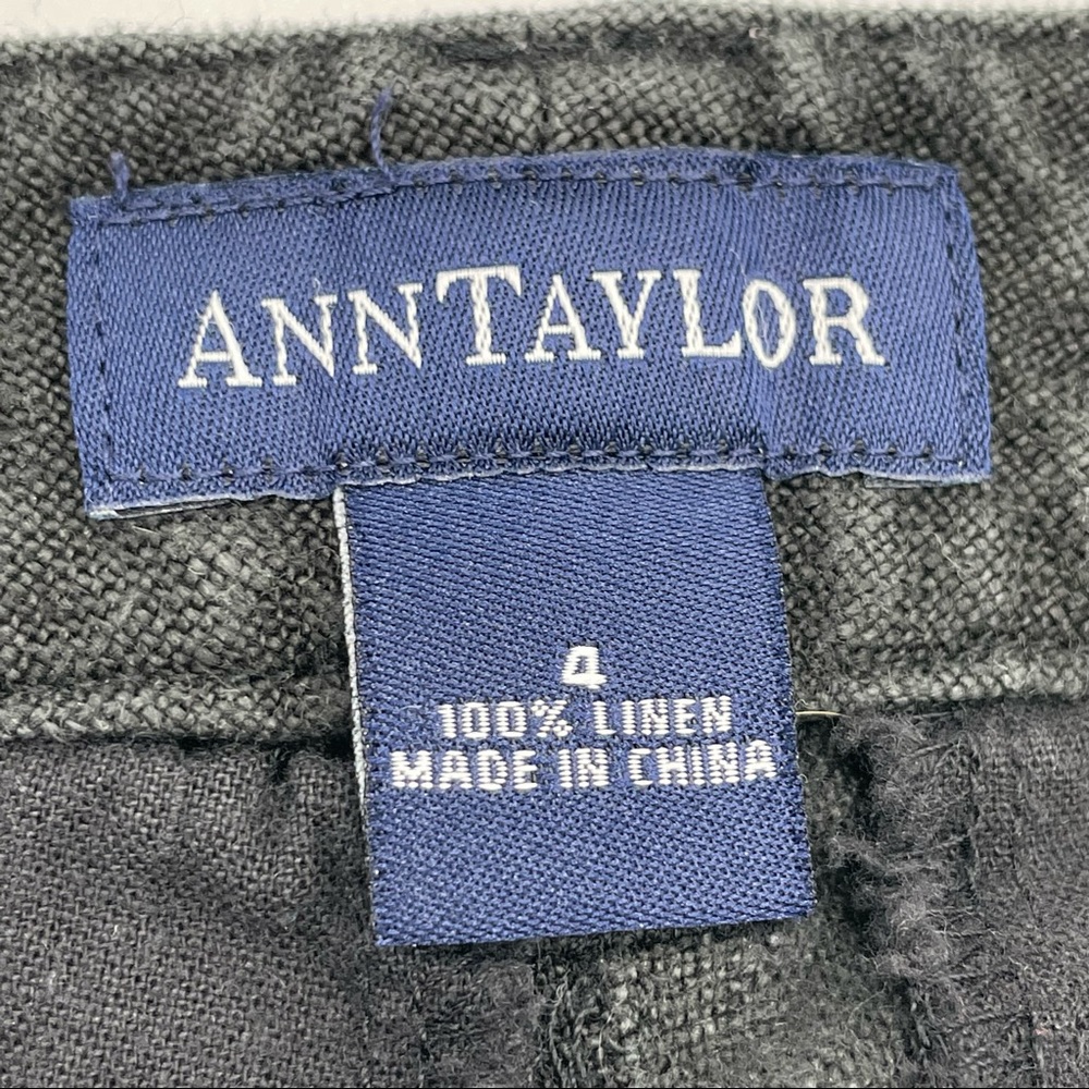 Ann Taylor Black Soft Linen Shorts Summer Casual Zipper Pockets Size 4 - Picture 5 of 6